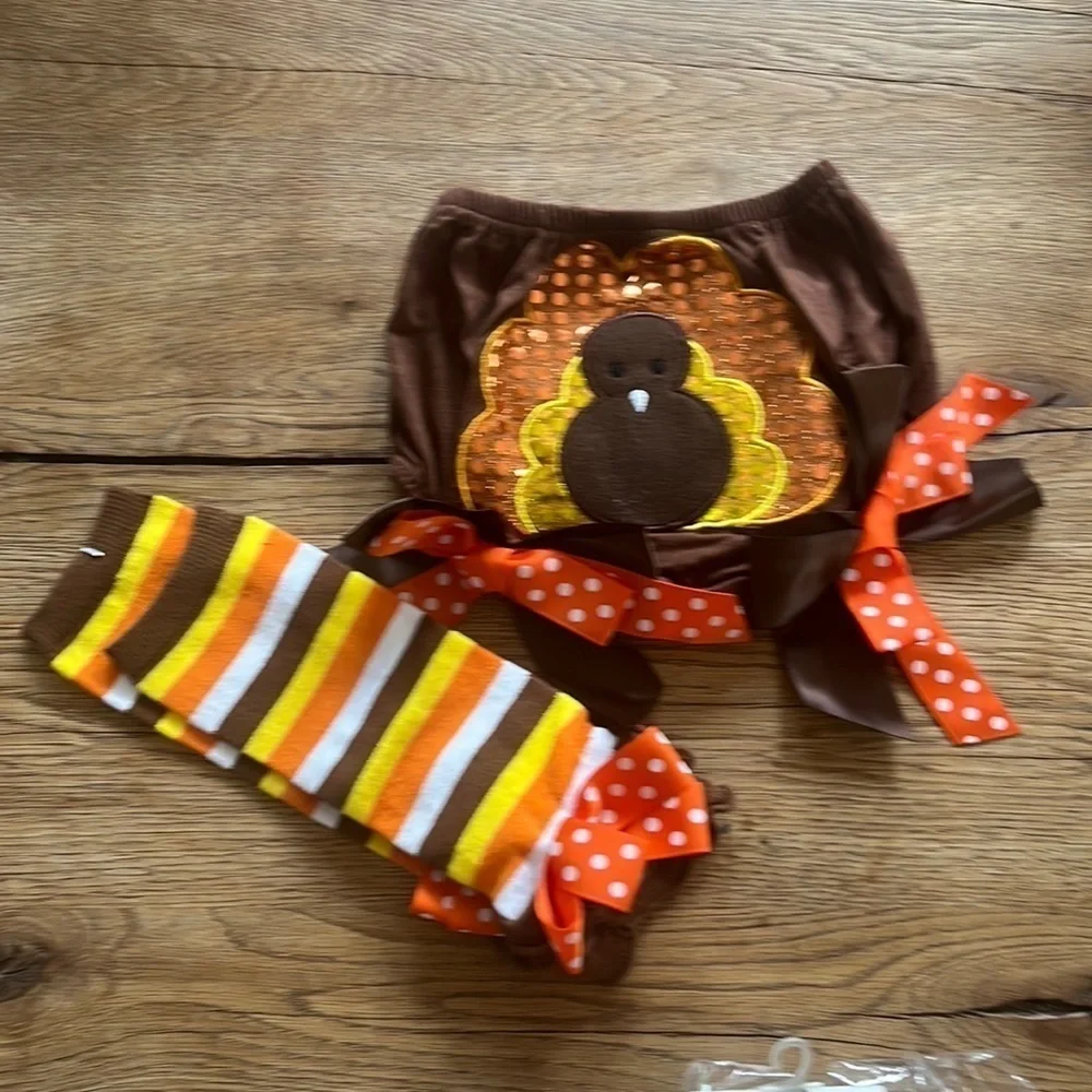 Thanksgiving Turkey Diaper Cover and leggings